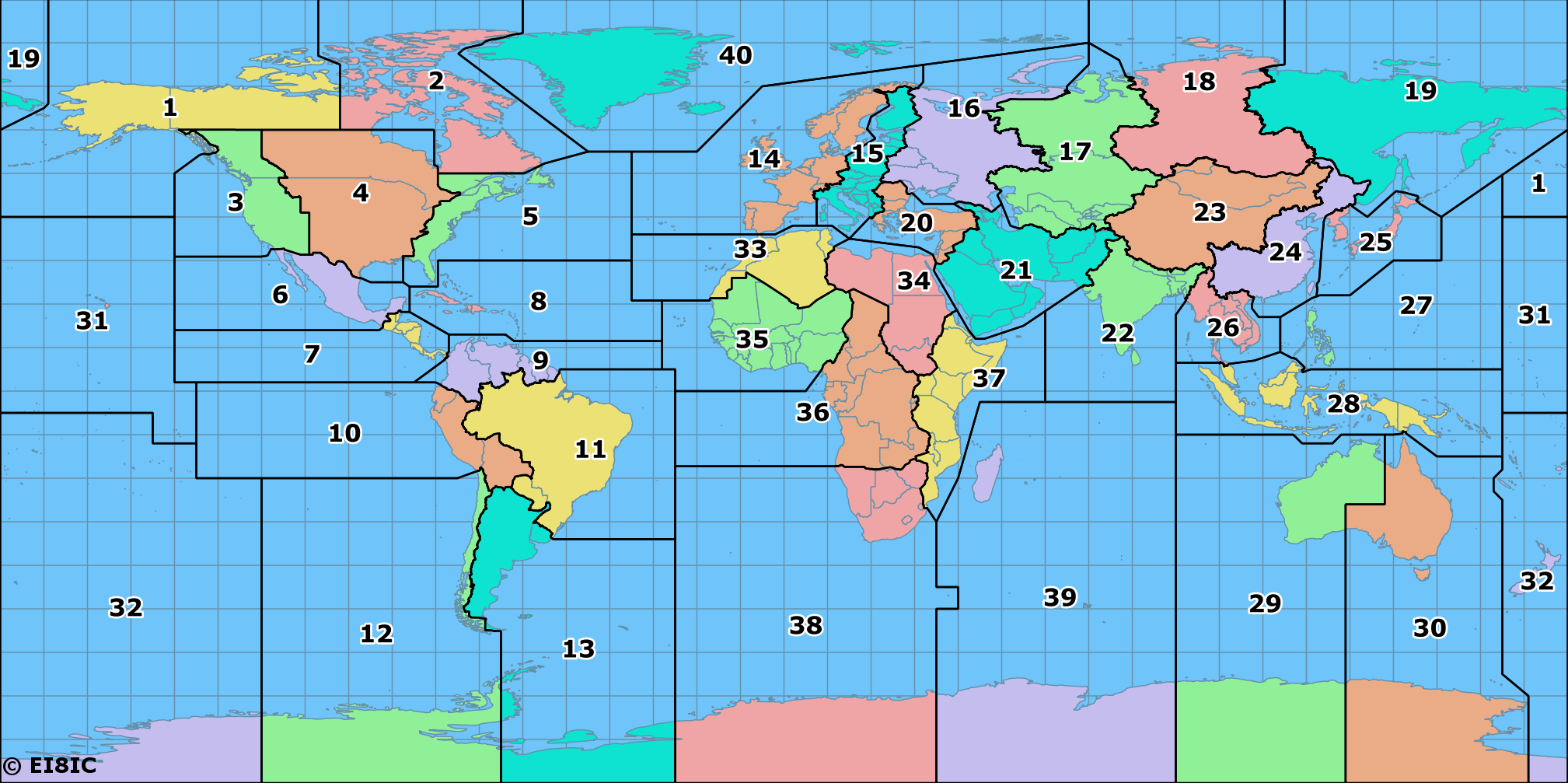 Amateur Radio CQ Zones Of The World Map